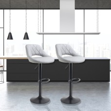 Two Neo LJB Faux Leather Barstool with Matt Black Leg